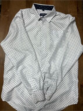 Planet B White Patterned Button-Up Shirt